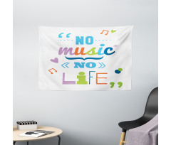 No Music, No Life Slogan Wide Tapestry