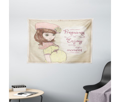 Pregnancy Themed Slogan Wide Tapestry