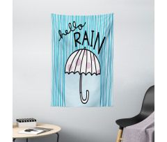 Hello Rain Wording Umbrella Tapestry