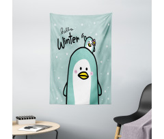 Mom and Baby Penguins Tapestry