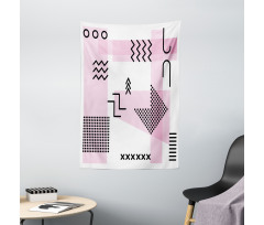 Memphis Retro Doodle Art Tapestry