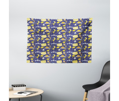 Sleeping Animals Cartoon Wide Tapestry