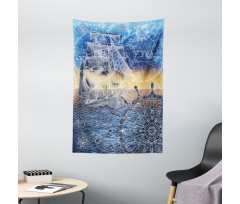 Nautical Ship on the Ocean Tapestry