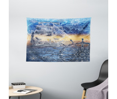Nautical Ship on the Ocean Wide Tapestry