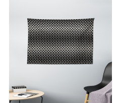 Halftone Hexagons Flowers Wide Tapestry