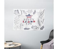 Floral and Leafy Concept Wide Tapestry