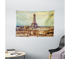 Paris Cityscape Wide Tapestry