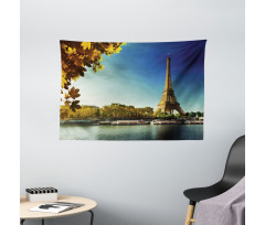 Paris with Tower Wide Tapestry