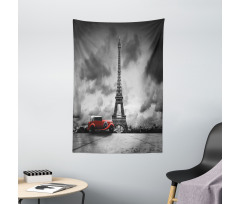 French Car Dark Clouds Tapestry