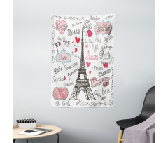 Paris Letter Heart Tapestry