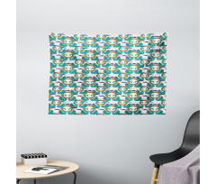 Mystic Aquatic Bird and Sun Wide Tapestry