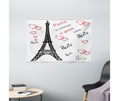 Eiffel Tower Paris Wide Tapestry