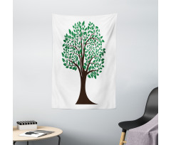 Simplistic Tree Leaves Art Tapestry