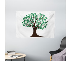 Simplistic Tree Leaves Art Wide Tapestry