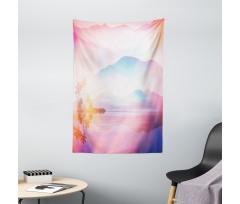 Ombre Tropical Landscape Tapestry