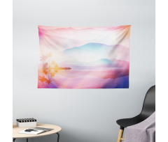 Ombre Tropical Landscape Wide Tapestry