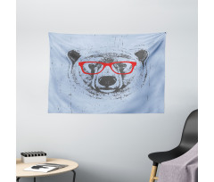 Whimsical Grunge Polar Bear Wide Tapestry