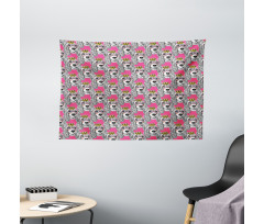 Doodle Puppy Wide Tapestry