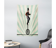 Citrus Man on Monowheel Art Tapestry