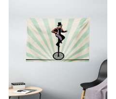 Citrus Man on Monowheel Art Wide Tapestry