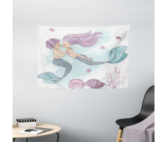 Underwater Couple Wide Tapestry