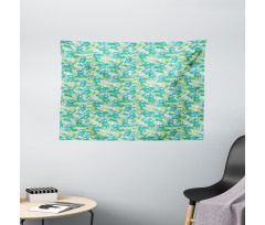 Parrots and Dotted Feather Wide Tapestry