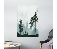 Forest Silhouette Art Tapestry