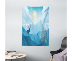 Mountain Fauna Sunrise Tapestry