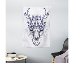 Reindeer Head Sketch Tapestry