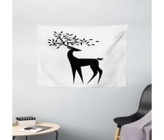 Abstract Reindeer Leaf Wide Tapestry