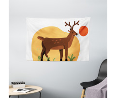 Smiling Antler Meadow Wide Tapestry