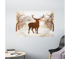 Rustic Silhouette Art Wide Tapestry