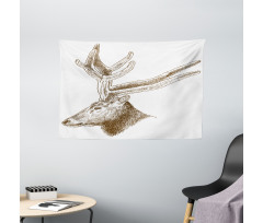 Wild Animal Engraving Wide Tapestry