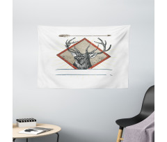 Hipster Wild Antler Wide Tapestry