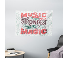 Retro Calligraphy Wide Tapestry