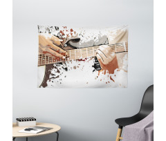 Man Playing Guitar Wide Tapestry