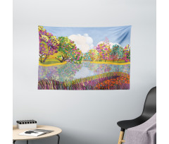 Vibrant Botany River Wide Tapestry