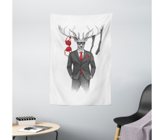 Womanizer Deer in Suit Art Tapestry