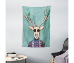 Deer with Colorful Sweater Tapestry