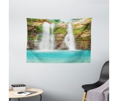 Waterfall in Rainforest Wide Tapestry