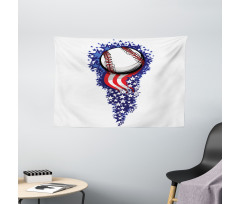 Stars Stripes Firework Wide Tapestry