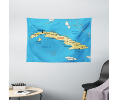 Republic of Cuba Modern Wide Tapestry