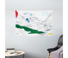 Bahamas Map Beach Ocean Wide Tapestry