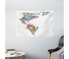 America World Love Map Wide Tapestry
