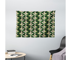 Parrot and Exotic Flora Wide Tapestry