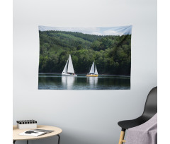 Sailboats on a Lake Wide Tapestry
