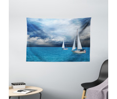 Sailing After Storm Clouds Wide Tapestry