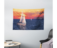 Calm Evening Sailing Wide Tapestry