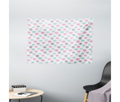 Balloons with Hearts Wide Tapestry