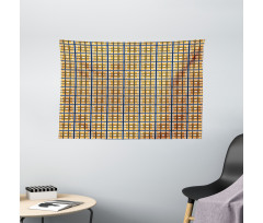 Modern Geometric Art Grid Wide Tapestry